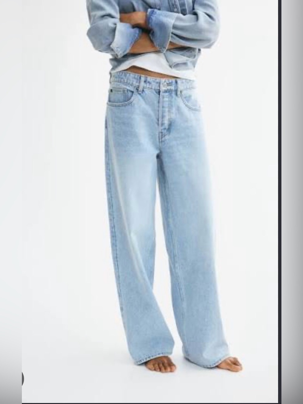 H&M Light Denim Baggy High-Rise Jeans